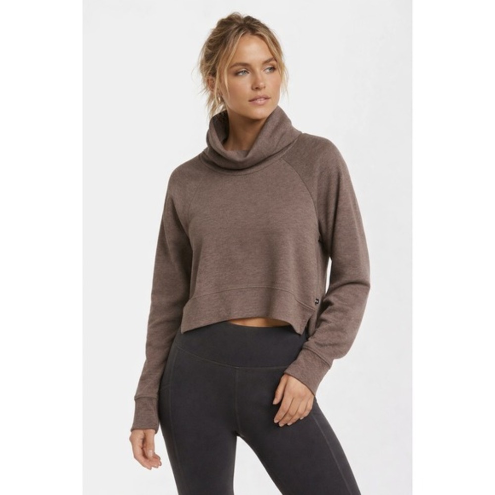Thrive Societe Cowl Neck Speckle Pullover Brown XL Raglan‎ Sweatshirt NWT